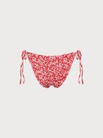 Red Reversible Tie Floral Bikini Bottom - Image 7