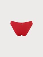 Red Solid Low Waisted Bikini Bottom - Image 7