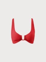 Red U-Ring Cross Back Bikini Top - Image 8