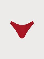 Burgundy Reversible Floral Bikini Bottom - Image 7