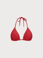 ECONYL® Red Reversible Halter Triangle Bikini Top - Image 9