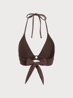 Dark Coffee Back Tie Bikini Top - Image 10