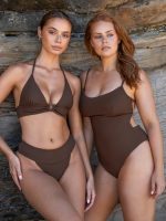 Dark Coffee Back Tie Bikini Top - Image 7