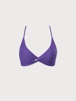 Purple Twist Cross Back Bikini Top - Image 4