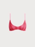 Red Striped Crochet Bikini Top - Image 6