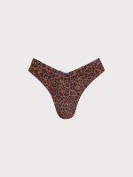 Leopard Print V Cut Lurex Bikini Bottom - Image 6