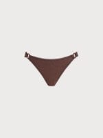 Dark Coffee Lurex O-Ring Bikini Bottom - Image 7