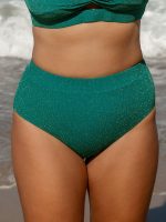 Green Lurex Plus Size Bikini Bottom