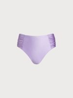 Purple Ruched High Waisted Bikini Bottom - Image 6