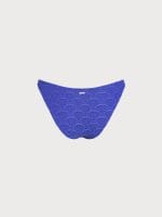 Royal Blue Textured Gold-Accented Bikini Bottom - Image 10