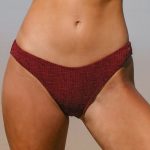 Wine Red Monogram Bikini Bottom