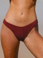 Wine Red Monogram Bikini Bottom