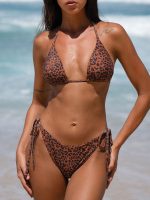 Leopard Print Lurex Tie Bikini Bottom - Image 5