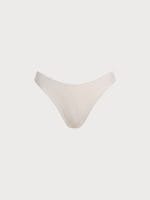 Off White Solid Bikini Bottom - Image 7