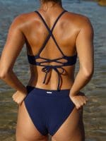 Navy Ribbed Bikini Bottom - Image 5
