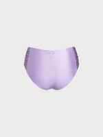 Purple Ruched High Waisted Bikini Bottom - Image 7