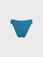 Blue Jacquard High Cut Bikini bottom - Image 7