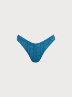 Blue Jacquard V Cut Bikini bottom - Image 5