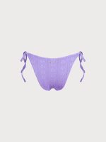 Purple Jacquard Tie Bikini Bottom - Image 6