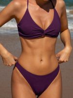 Dark Purple Natural Waisted Bikini Bottom - Image 3