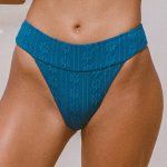 Blue Jacquard High Cut Bikini bottom