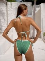 Dark Green Contrast Tie Bikini Bottom - Image 2