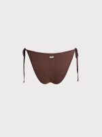 Dark Coffee Lurex Tie Bikini Bottom - Image 7