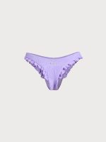 Purple Textured Ruffled Bikini Bottom - Image 7