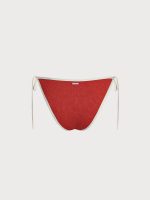 Brick Red Jacquard Tie Bikini Bottom - Image 7