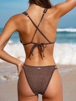 Dark Coffee Cutout Bikini Bottom - Image 2