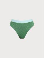 Dark Green Contrast High Waisted Bikini Bottom - Image 5