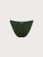 Dark Green Textured Cutout Bikini Bottom - Image 7