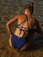 Navy Ribbed Bikini Bottom - Image 2