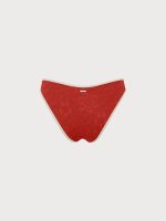 Brick Red Jacquard Bikini Bottom - Image 9