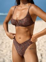 Leopard Print V Cut Lurex Bikini Bottom - Image 5