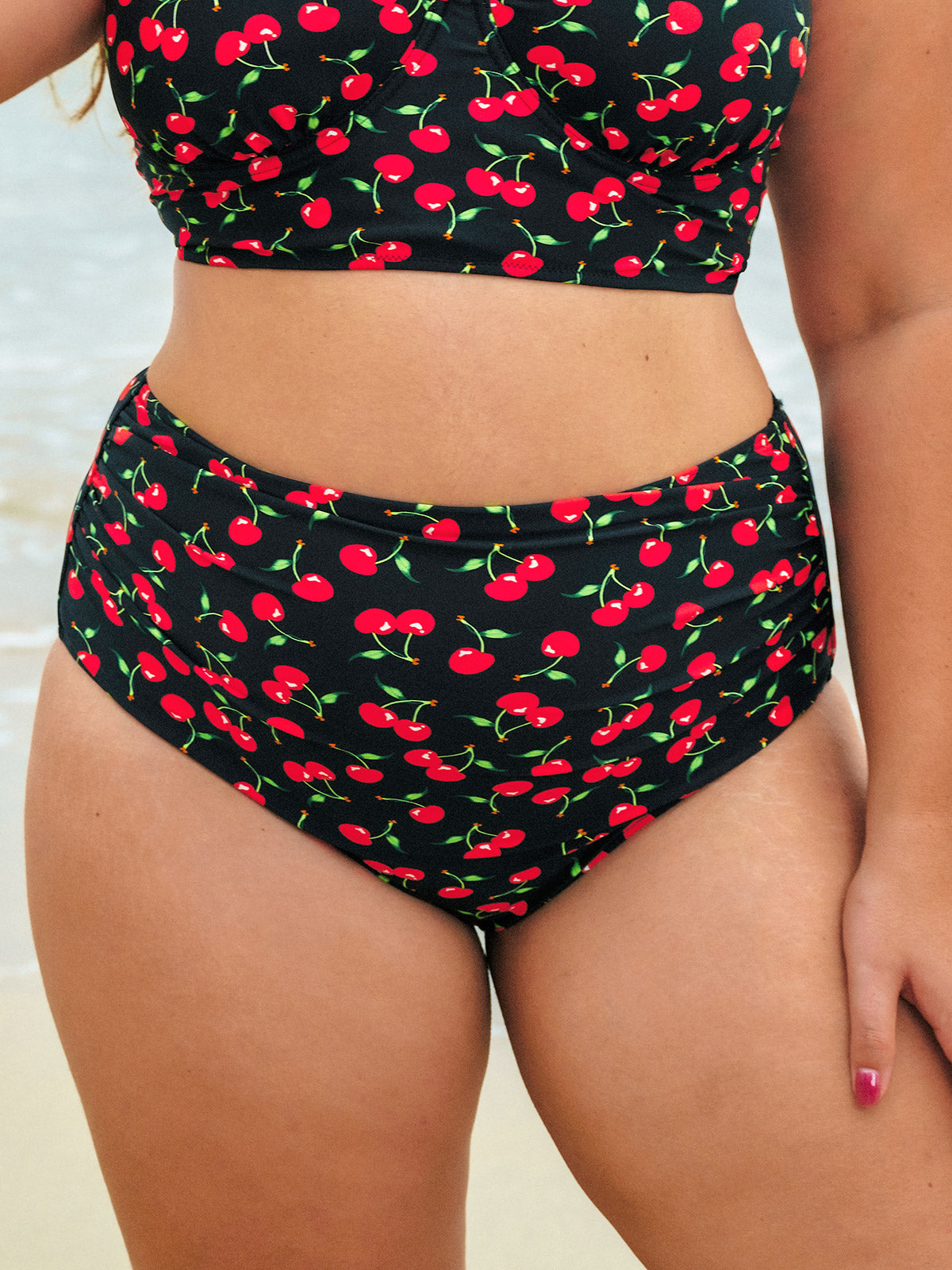 women-knitted-nylon-bikini-bottoms-sustainable-plus_size_bikinis-30nhu9 Cherry Plus Size Bikini Bottom - Image 1