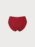 Red Ruched Plus Size Bikini Bottom - Image 6