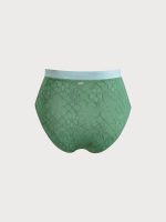 Dark Green Contrast Trim Plus Size Bikini Bottom - Image 5