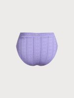 Purple Jacquard Plus Size Bikini Bottom - Image 7