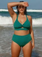 Green Lurex Plus Size Bikini Bottom - Image 3