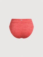 Red Jacquard V Cut Plus Size Bikini Bottom - Image 7
