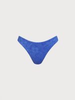 Blue Floral Textured Bikini Bottom - Image 6