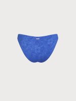Blue Floral Textured Bikini Bottom - Image 7