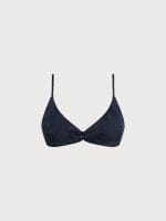 Shimmering Blue Crinkle Textured Bikini Top - Image 6