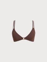Dark Coffee O-Ring Strappy Bikini Top - Image 10