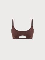 Dark Coffee Cutout Strappy Bikini Top - Image 8