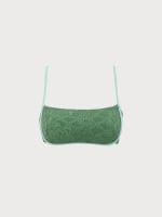 Dark Green Jacquard X Cross Bikini Top - Image 11