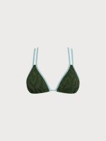 Dark Green Triangle Cutout Bikini Top - Image 6