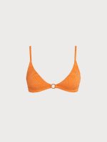 Orange Textured O-Ring Bikini Top - Image 8