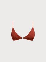 Orange O-Ring Textured Bikini Top - Image 7